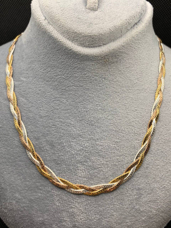 گردنبند نقره بافت ایتالیایی 3 رج