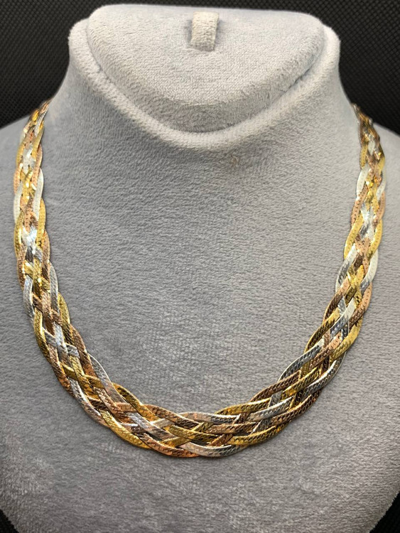 گردنبند نقره بافت ایتالیایی 8 رج