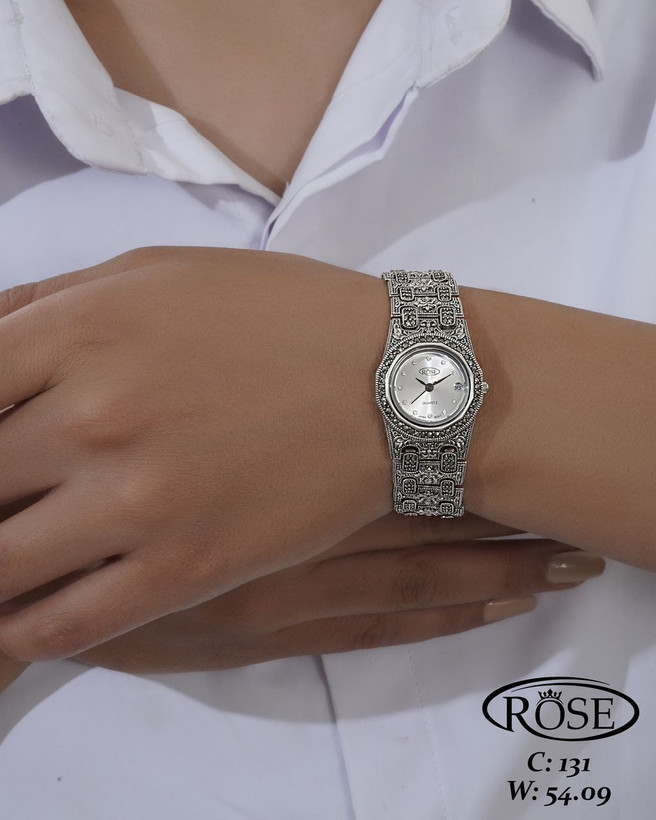 ساعت نقره زنانه مارکازیت سیاه قلم