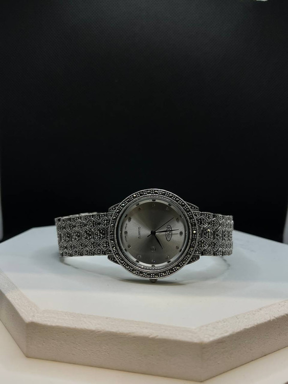 ساعت نقره مردانه مارکازیت سیاه قلم