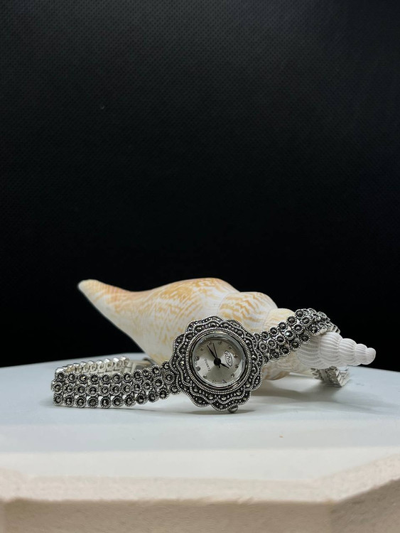 ساعت نقره زنانه مارکازیت سیاه قلم