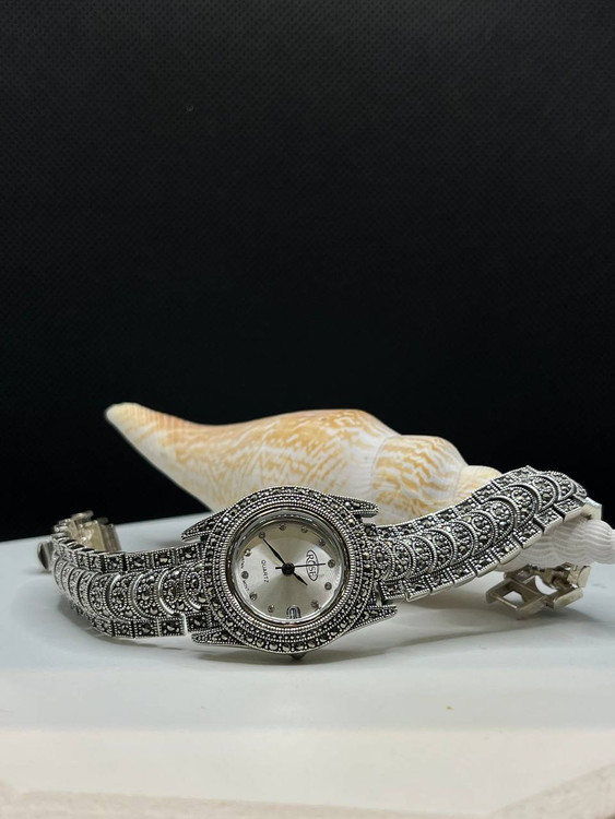 ساعت نقره زنانه مارکازیت سیاه قلم