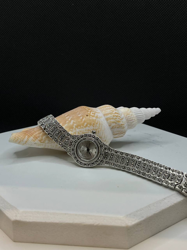 ساعت نقره زنانه مارکازیت سیاه قلم