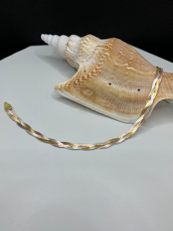 دستبند نقره بافت ایتالیایی 3 رج