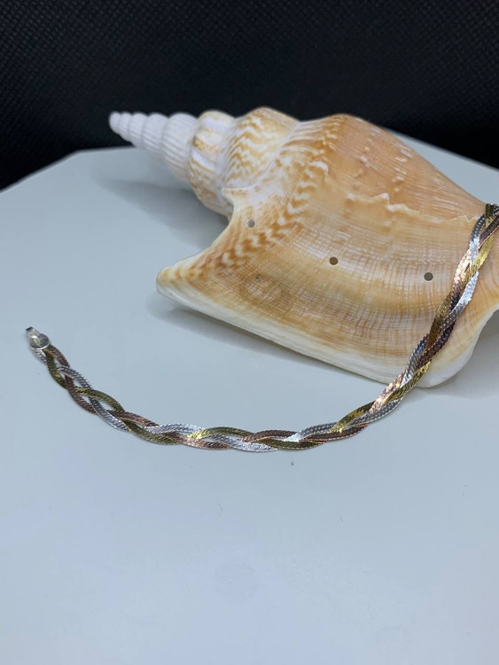 دستبند نقره بافت ایتالیایی 3 رج