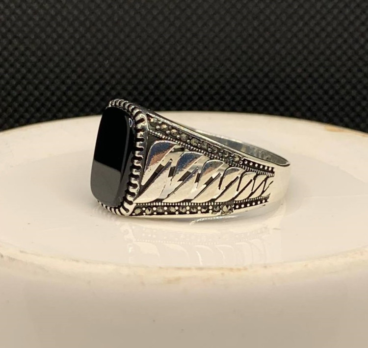 انگشتر نقره مردانه اونیکس تخت