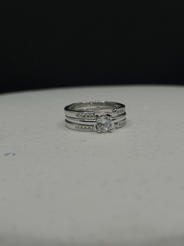 انگشتر نقره زنانه سولیتو دوقلو