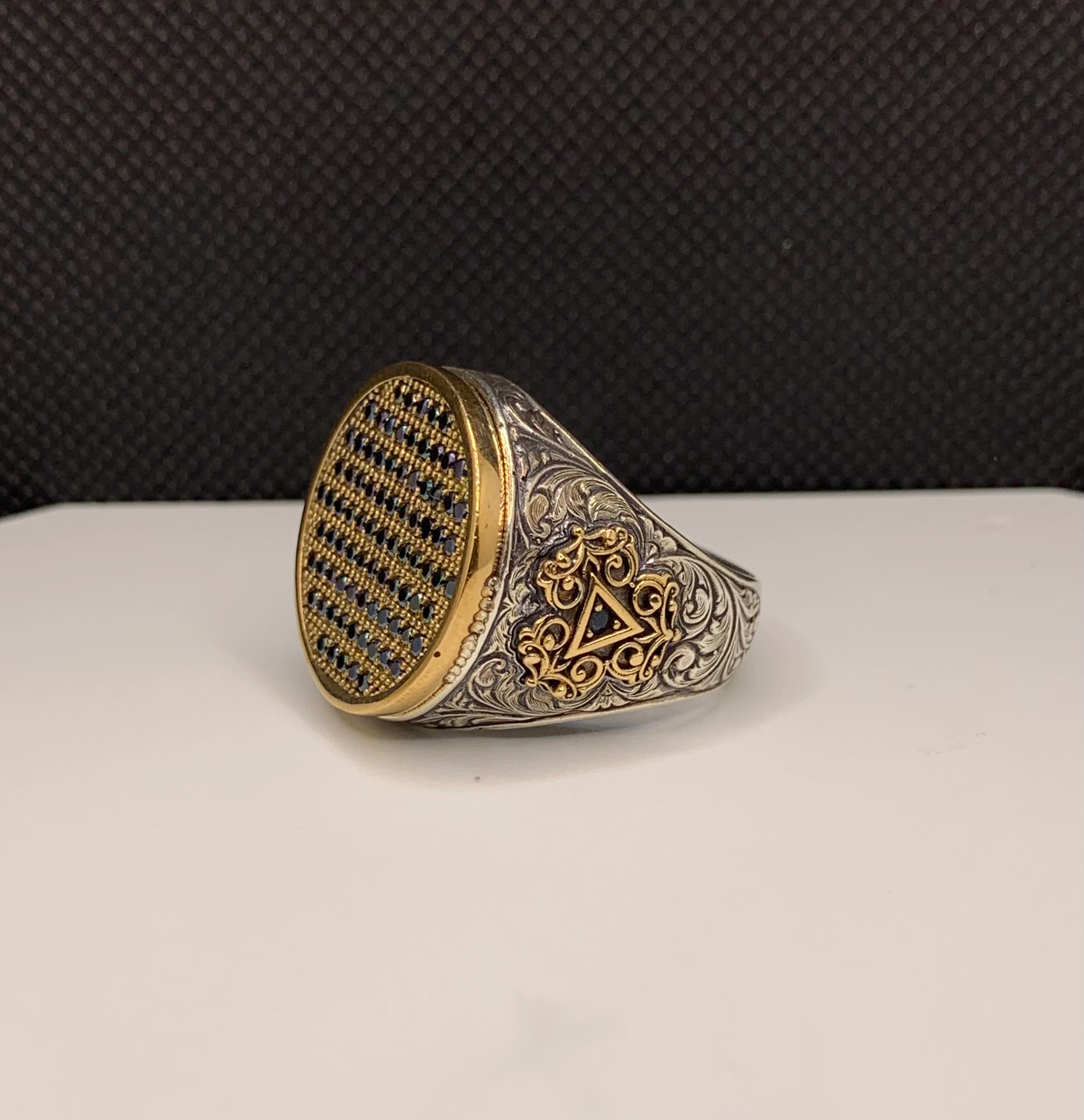 انگشتر نقره مردانه مارکازیت صفحه تخت