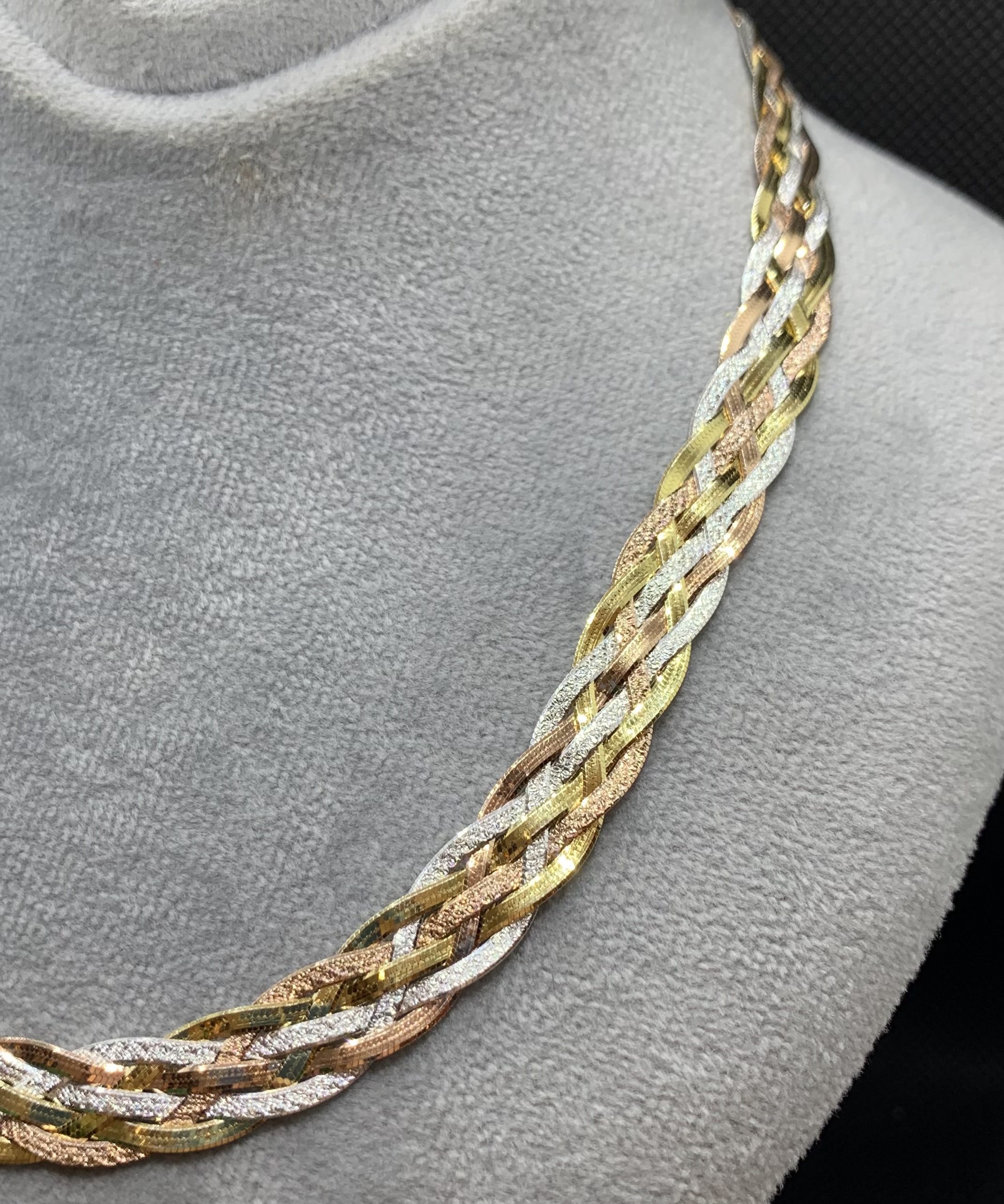 گردنبند نقره بافت ایتالیایی 6 رج شنی