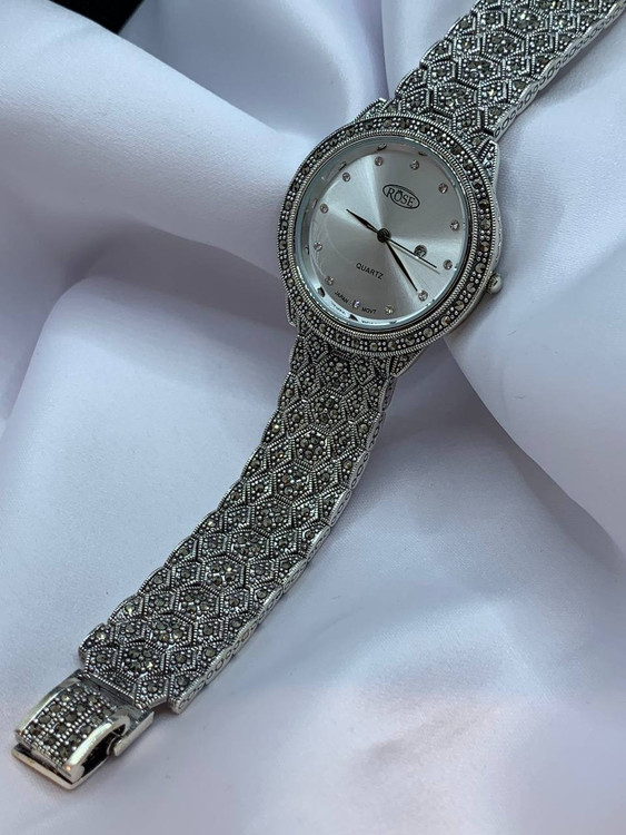 ساعت نقره مردانه مارکازیت سیاه قلم