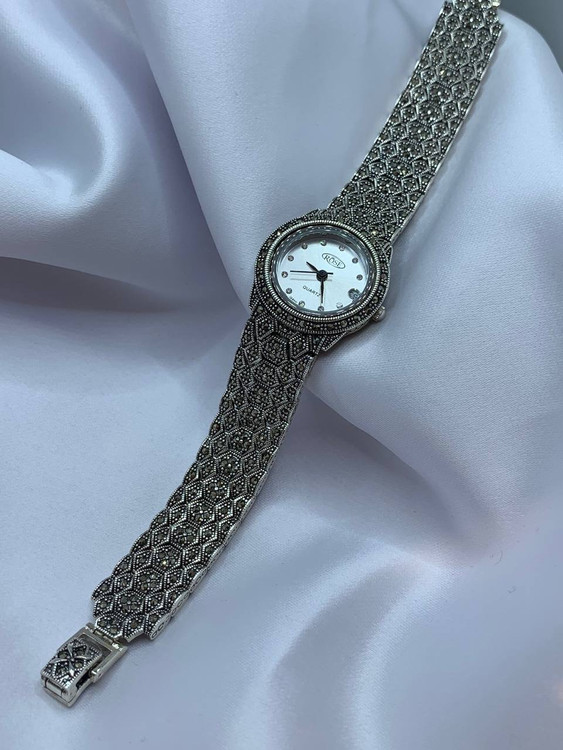 ساعت نقره زنانه مارکازیت سیاه قلم