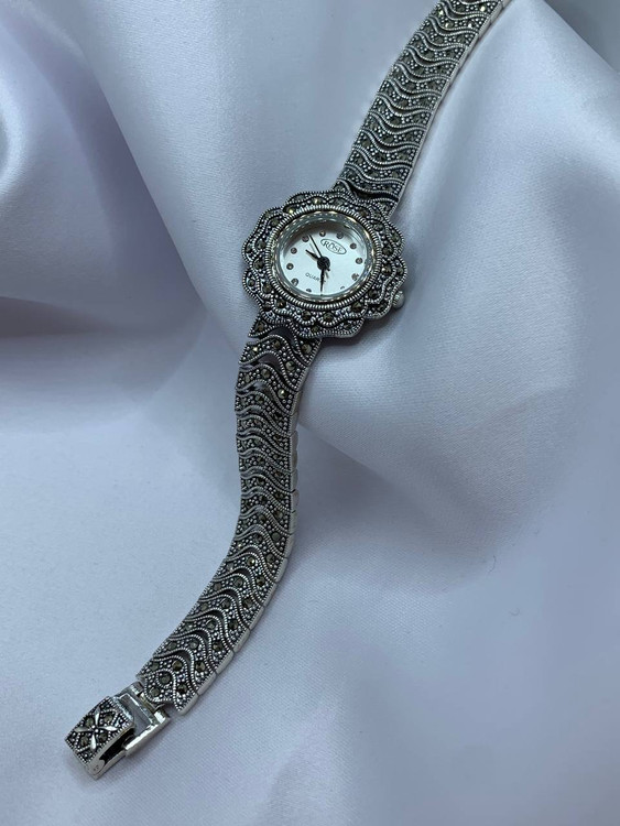 ساعت نقره زنانه مارکازیت سیاه قلم