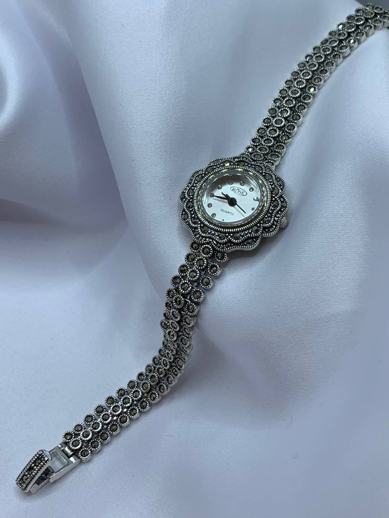 ساعت نقره زنانه مارکازیت سیاه قلم