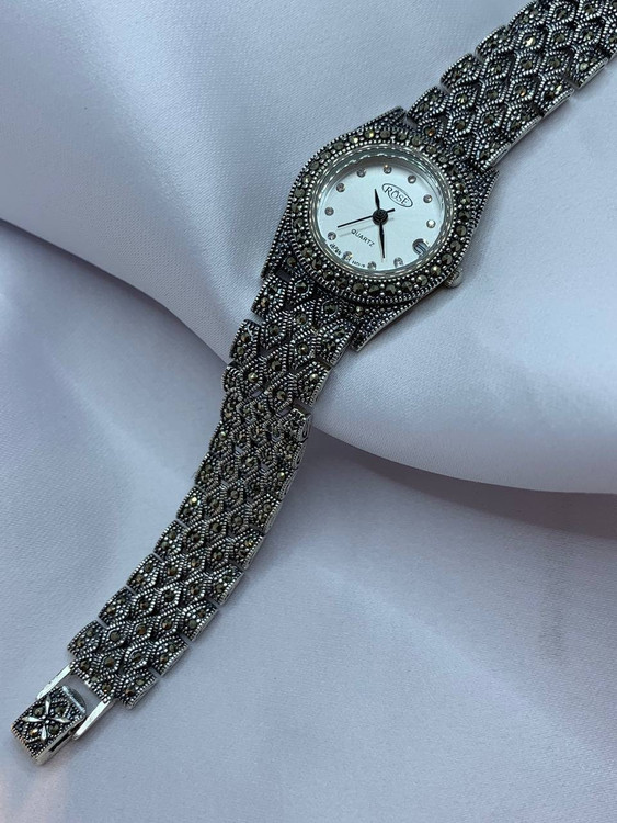ساعت نقره زنانه مارکازیت سیاه قلم