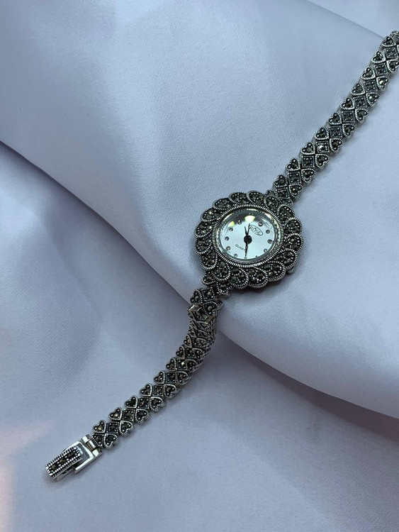 ساعت نقره زنانه مارکازیت سیاه قلم