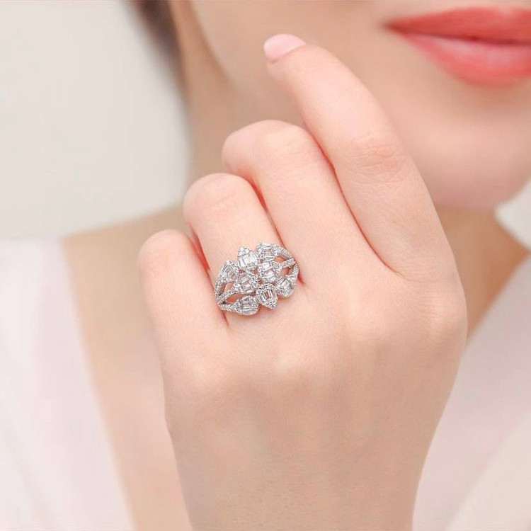 انگشتر نقره زنانه جواهری