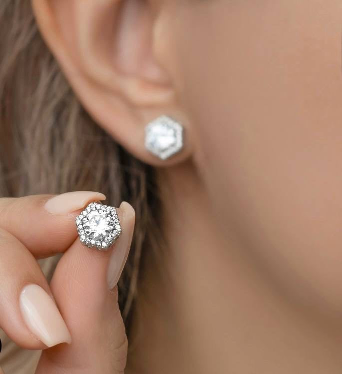 نیم ست نقره زنانه 6 ضلعی