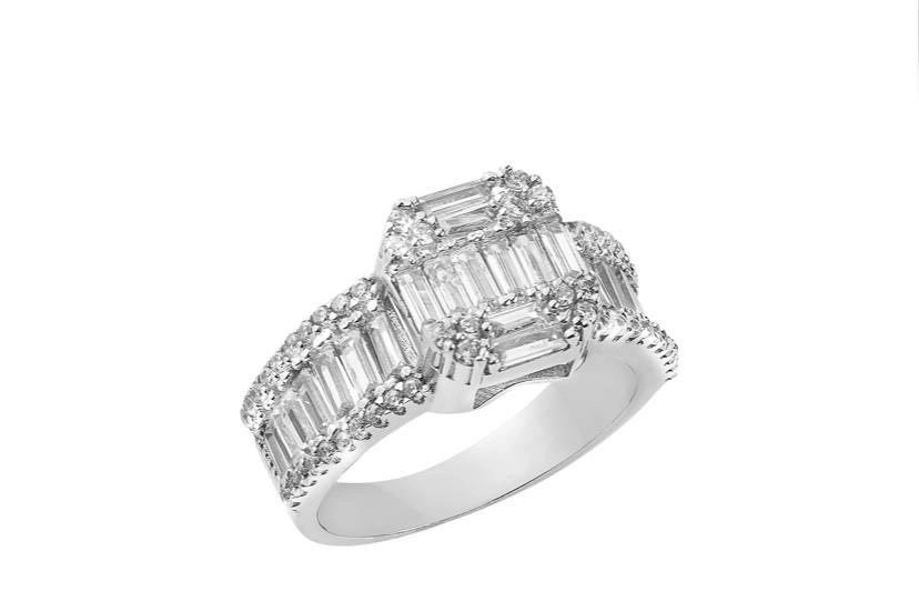 انگشتر نقره زنانه امرالدکات