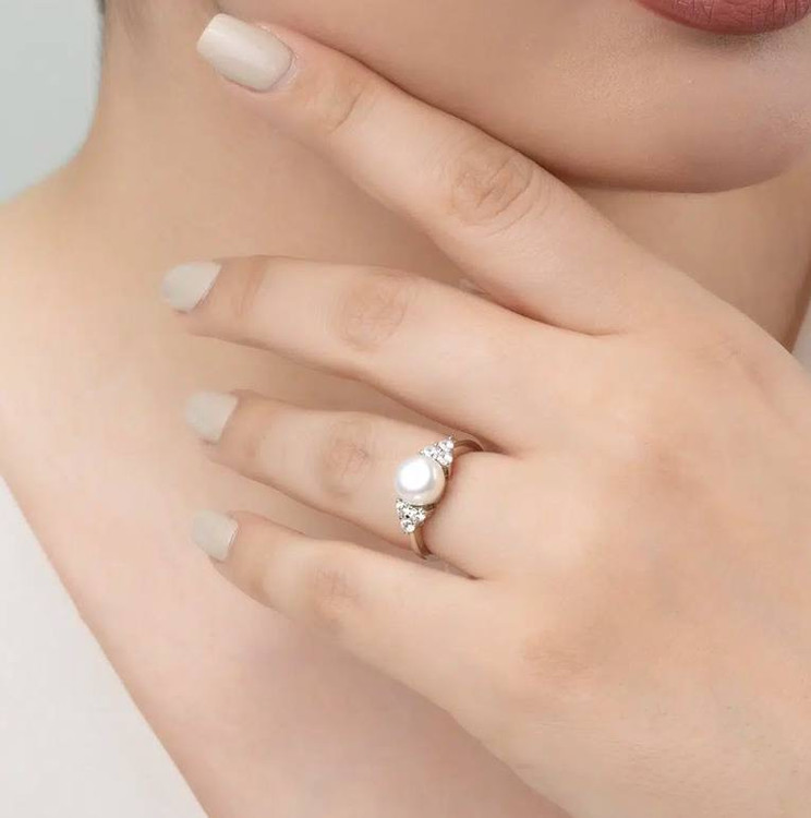 انگشتر نقره زنانه مروارید