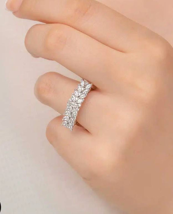 انگشتر نقره زنانه جواهری نگین مارکیز