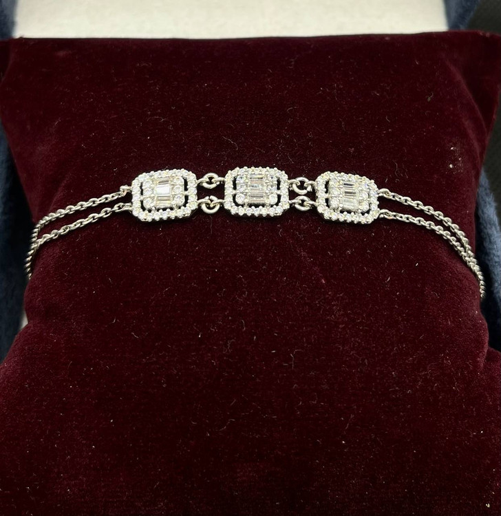 دستبند نقره زنانه زنجیری امرالدکات باگت