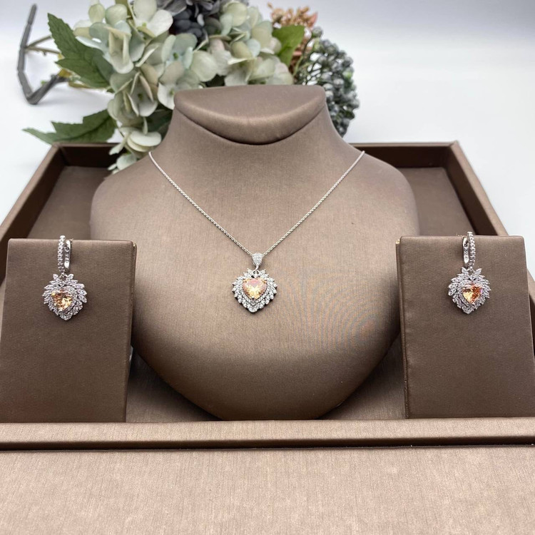 نیم ست نقره زنانه قلبی