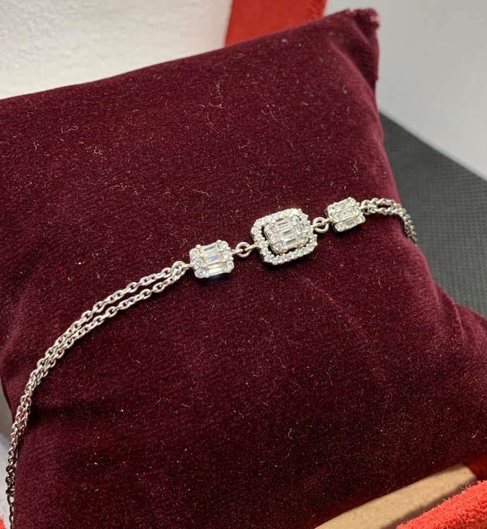 دستبند نقره زنانه زنجیری امرالدکات باگت