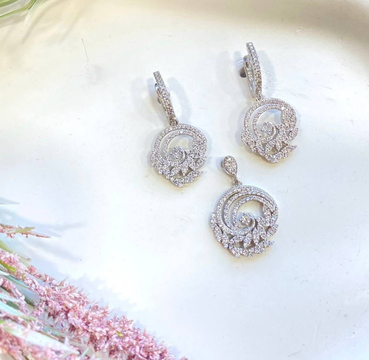 نیم ست نقره زنانه گندمی