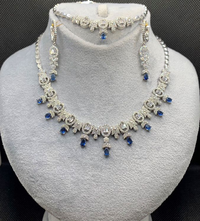 سرویس نقره زنانه جواهری فلاور اشکی