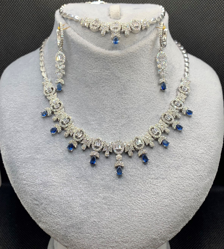 سرویس نقره زنانه جواهری فلاور اشکی