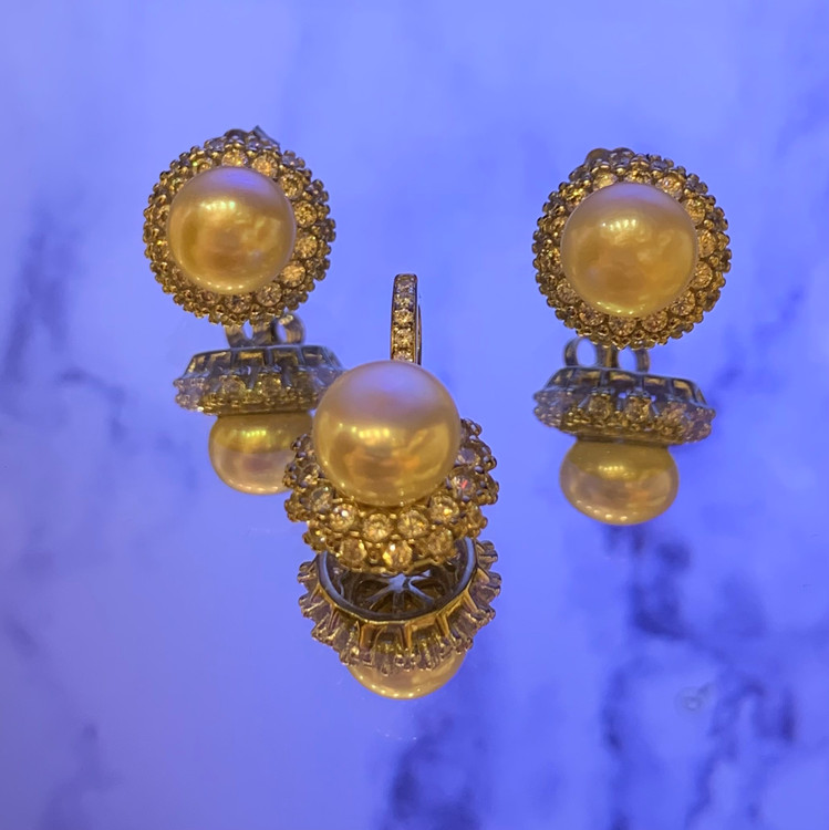 نیم ست نقره زنانه مروارید پرورشی