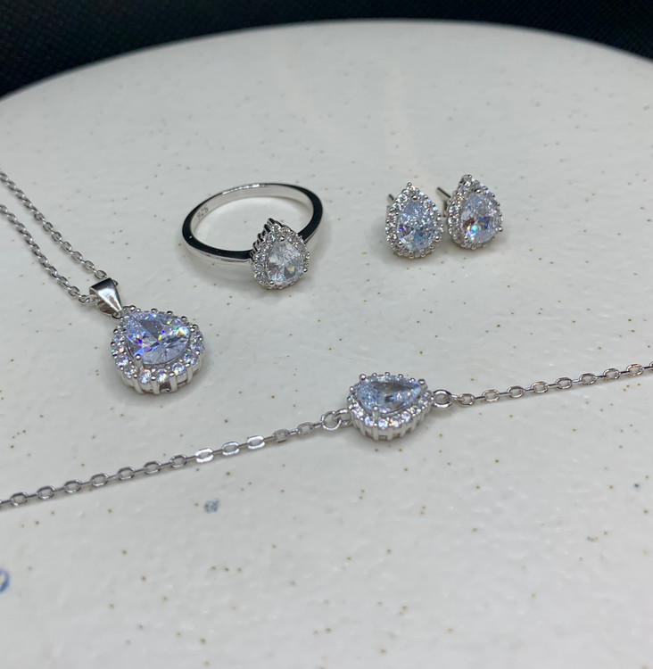 سرویس نقره زنانه اشکی