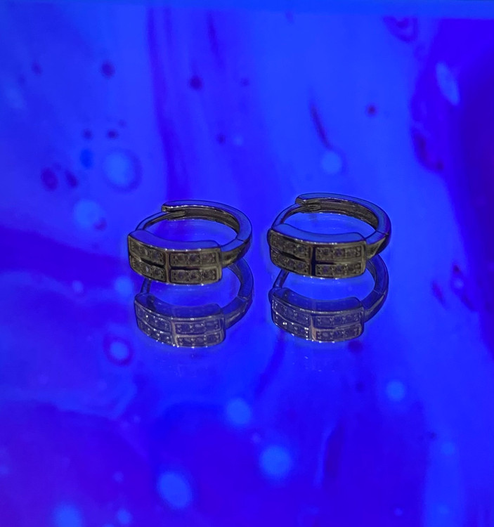 گوشواره نقره زنانه حلقه ای نگینی