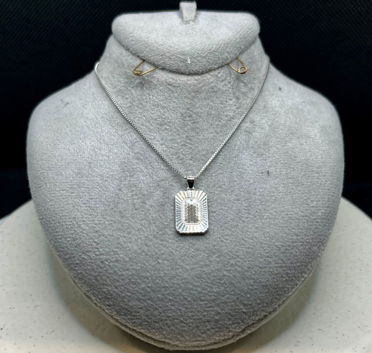 گردنبند نقره زنانه تراش مستطیلی