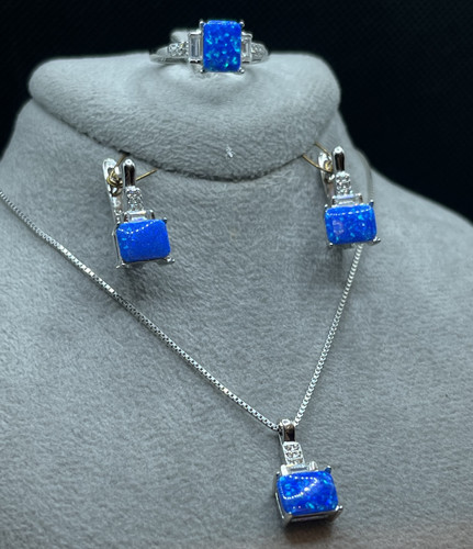 نیم ست نقره زنانه اوپال مستطیلی