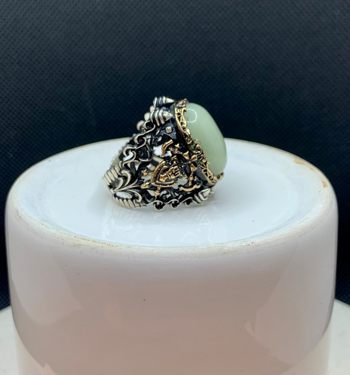 انگشتر نقره مردانه عقیق حلیبی