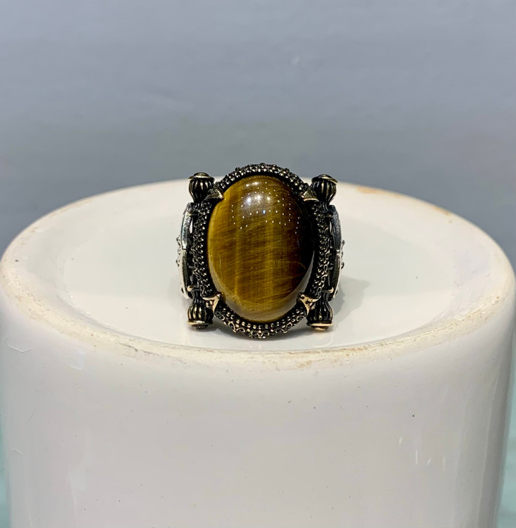 انگشتر نقره مردانه چشم ببر