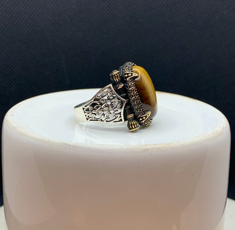 انگشتر نقره مردانه چشم ببر