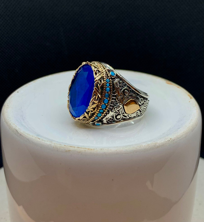 انگشتر نقره مردانه آپاتیت