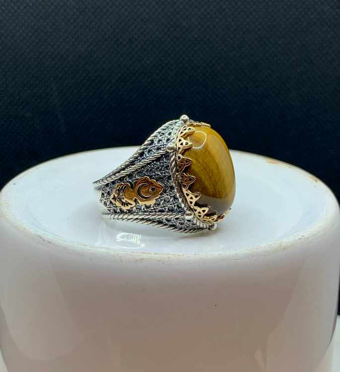 انگشتر نقره مردانه چشم ببر