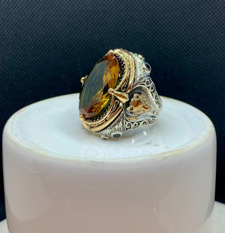 انگشتر نقره مردانه الکساندریت رکاب سلطنتی