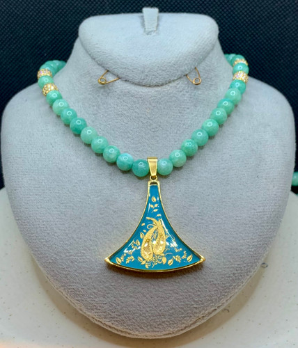 گردنبند ورق طلا دامنی فلورا