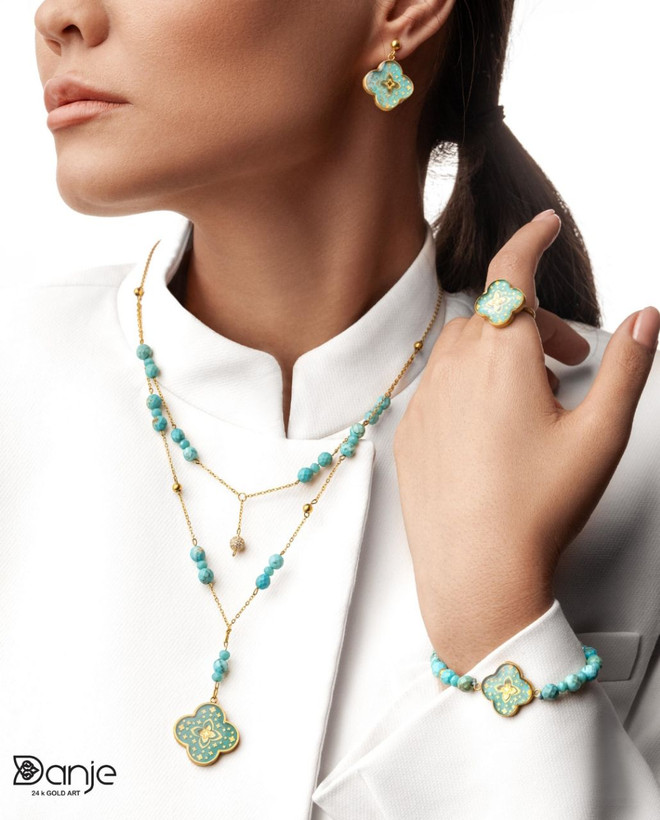 ست ورق طلا زنانه ونکلیف دیبا