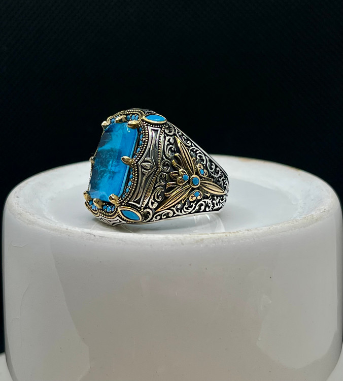 انگشتر نقره مردانه آپاتیت