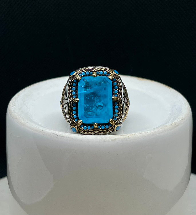 انگشتر نقره مردانه آپاتیت