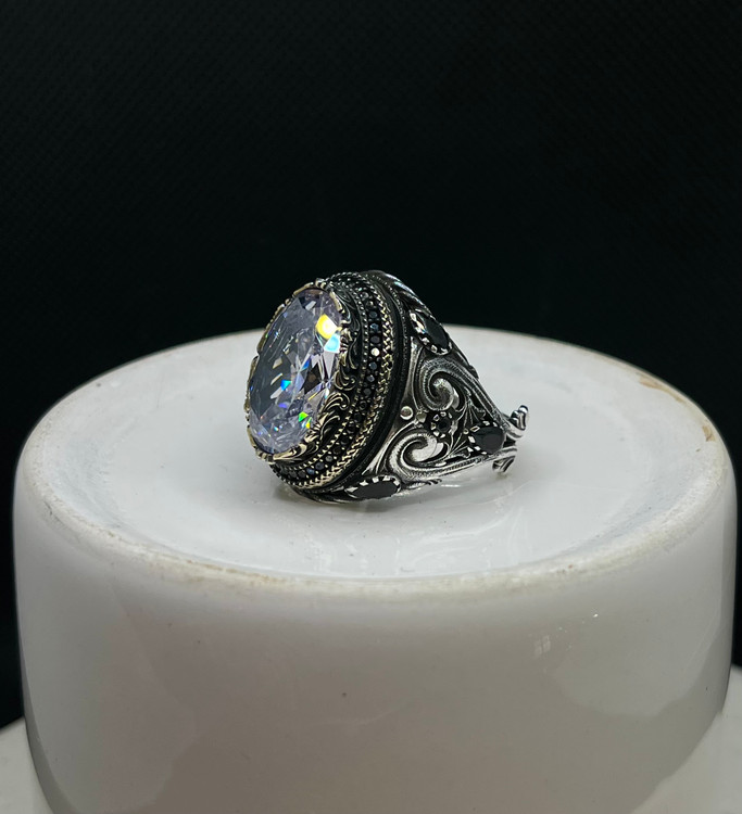 انگشتر نقره مردانه سنگ در