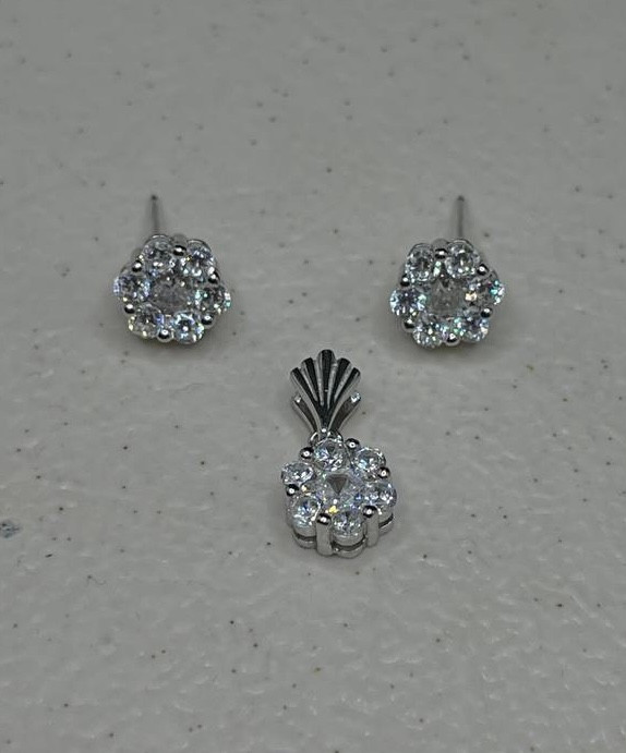 نیم ست نقره زنانه طرح فلاور