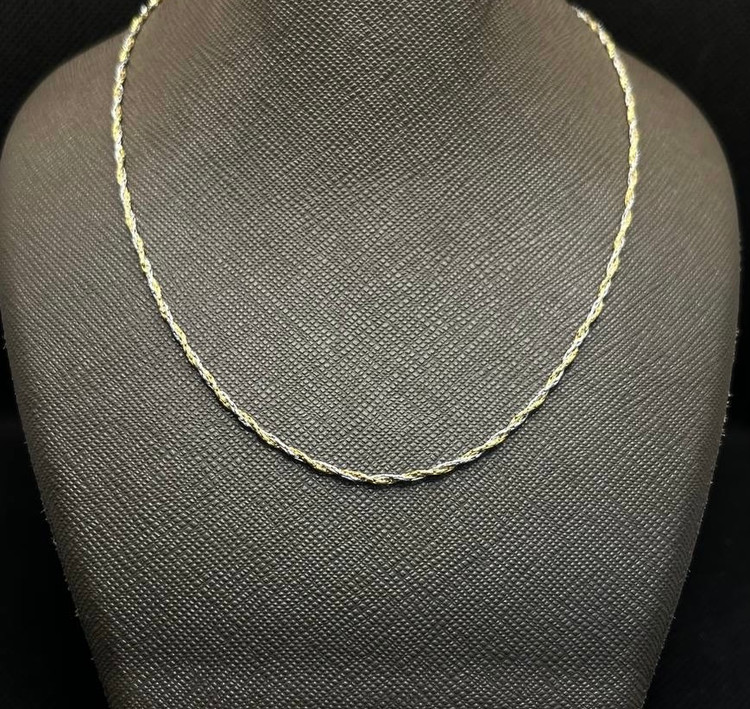 گردنبند نقره زنانه طنابی دو رنگ