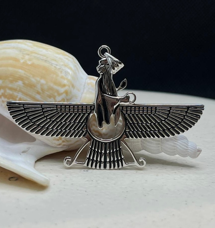 پلاک نقره مردانه فروهر بزرگ