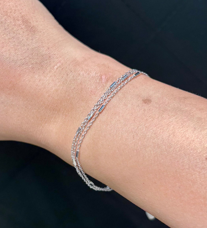 دستبند نقره زنانه سه لاین